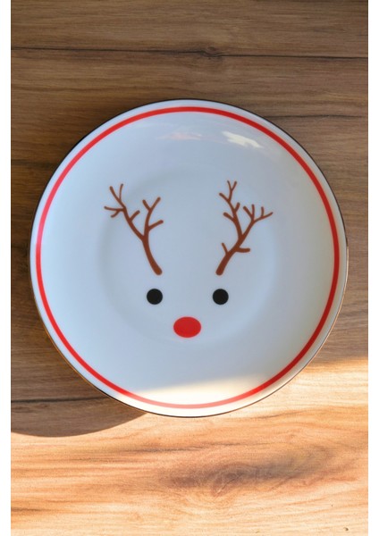 Porselen Ren Geyiği Pasta Tabağı Altın Yaldızlı 20,50CM fiyatları