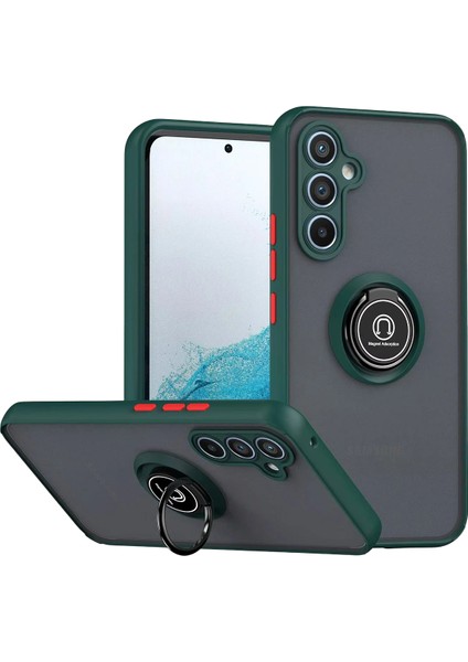 Samsung Galaxy S25 Fe Uyumlu Kamera Koruma Çıkıntılı Yüzüklü Stand Olma Özellikli Kılıf