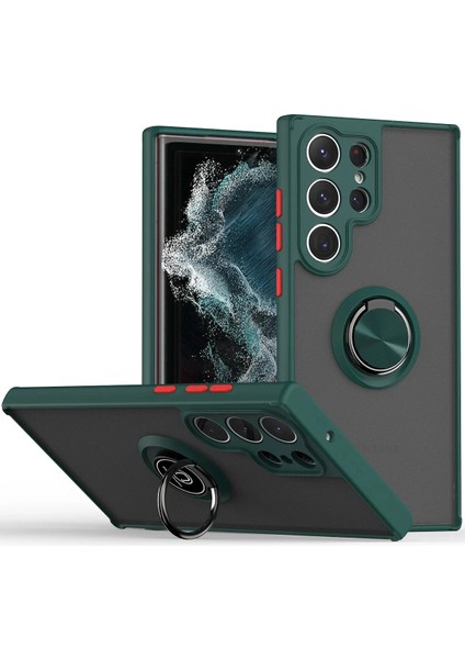 Samsung Galaxy S25 Ultra Uyumlu Kamera Koruma Çıkıntılı Yüzüklü Stand Olma Özellikli Kılıf