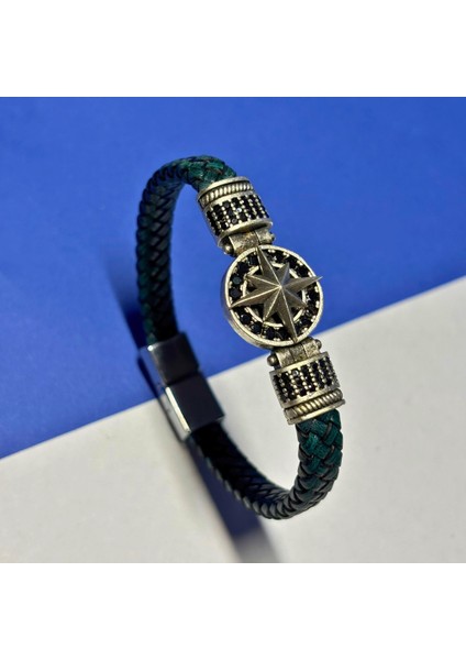 El Işçiliği ile Üretilmiş Hakiki Deri Erkek Bileklik