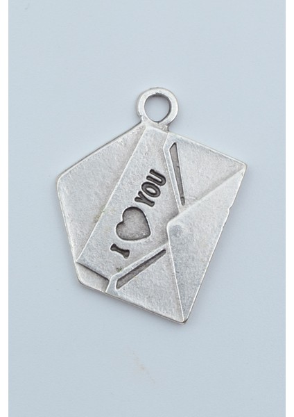 I Love You Mektup Gümüş Kaplama Kolye Ucu