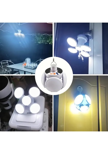 Solar Güneş Enerji ve USB Sarjlı 5 Kanatlı LED Lamba (5224) fırsatları