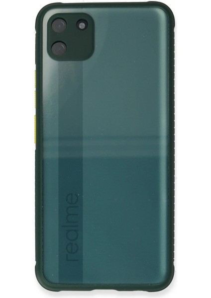 Realme C11 Kılıf Miami Şeffaf Silikon - Koyu Yeşil fiyatları