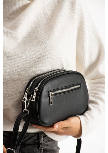 Kadın Suni Deri Yumuşak Doku Ayarlanabilir Çapraz Askılı Şık Görünümlü 2 Gözlü Omuz Çantası modelleri