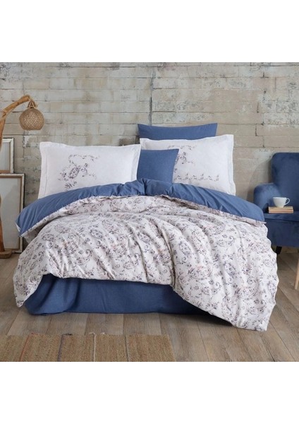 Hobby Çift Kişilik Ranforce Nevresim Takımı Calvina Mavi modelleri