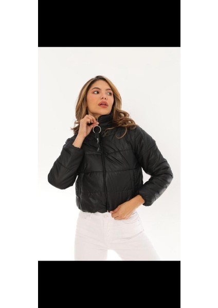 Kadın Dik Yaka Şişme Mont