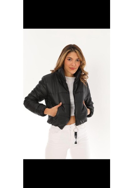 Kadın Dik Yaka Şişme Mont modelleri