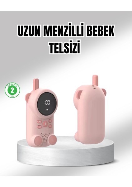 Uzun Menzilli Bebek Telsizi 1-3 Km Çekim 22 Kanal LCD Ekran Vox Şarjlı