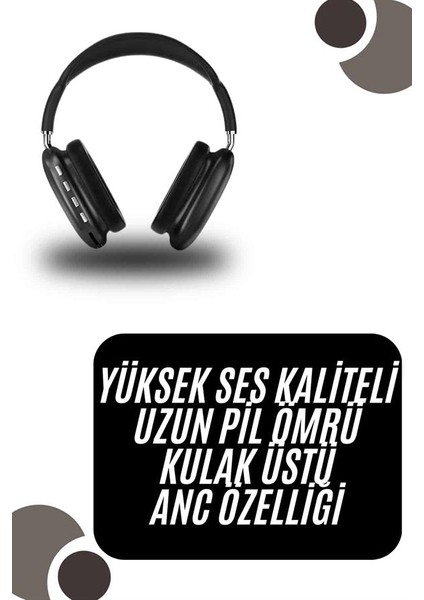 Kulak Üstü Kablosuz Bluetooth Kulaklık Yumuşak Süngerli Sd Kart Girişli