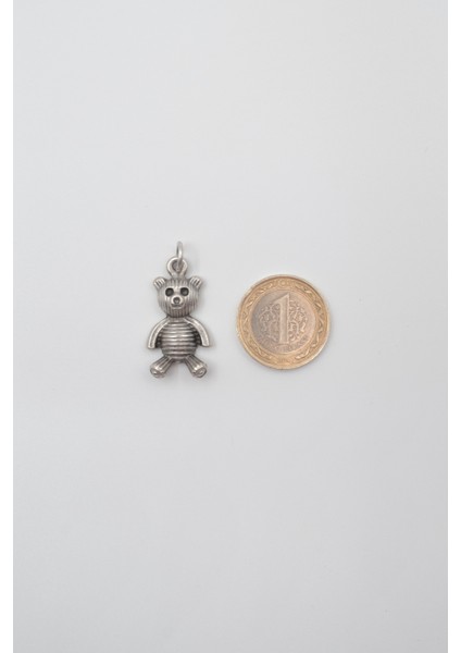 Oyuncak Ayı Örme Zincir Kolye - Antik Gümüş Kaplama - Kadın Erkek - 60 cm indirimleri