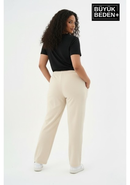 Kadın Büyük Beden Rahat Kesim Lastikli Bel Paça Reçmeli Eşofman Altı SPR26EAK952 modelleri