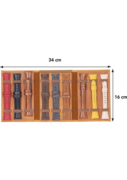 Hakiki Deri, El Yapımı, Saat Kordonu Taşıma Çantası, Tan Rengi modelleri