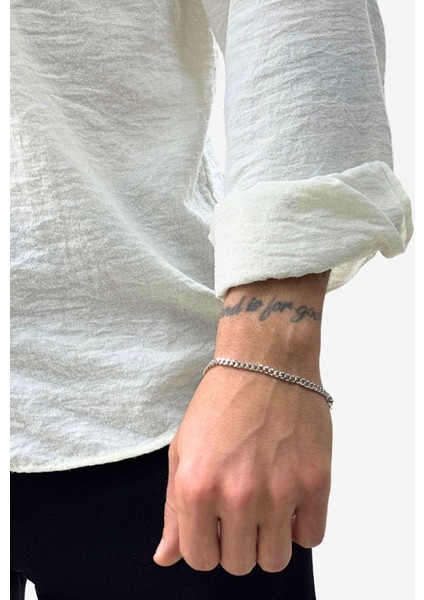 Beyaz Altın Kaplama Gurmet Gümüş Zincir Kolye & Bileklik Seti 4mm [bgzk-4mm-Ky] indirimleri