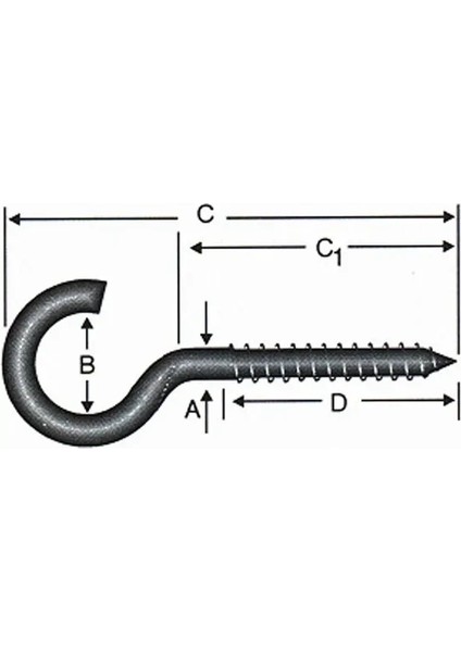 Açık Piton, Kanca, Çengel 20X80 - 144 Adet fiyatları