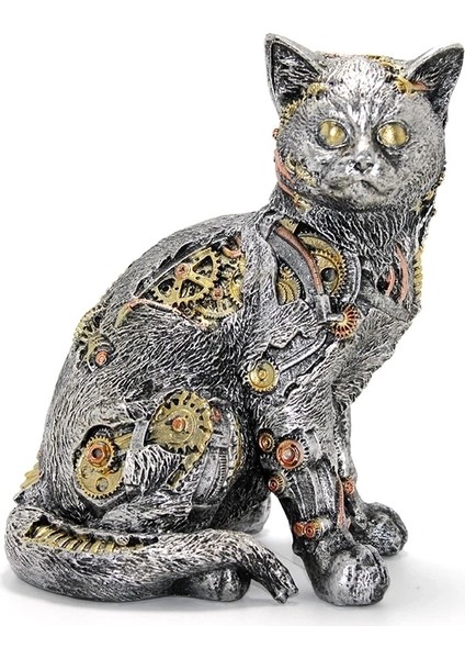Steampunk Polyester Kedi Figürü ALK2454