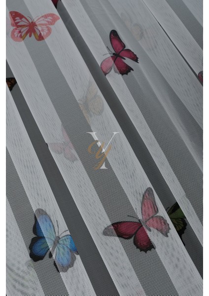 Baskılı Kurşunlu Grek Tül Perde Çocuk Kelebek modelleri