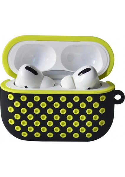 Airpods Pro 2 (2.nesil) Spor Delikli Kılıf - Siyah-Sarı
