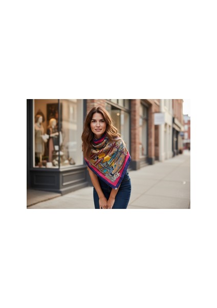 Karışık Desenli Renkli Fular 70 x 70 modelleri