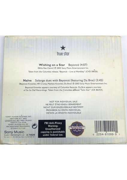 Dikkat CD Beyoncé – True Star (A Private Performance) CD modelleri