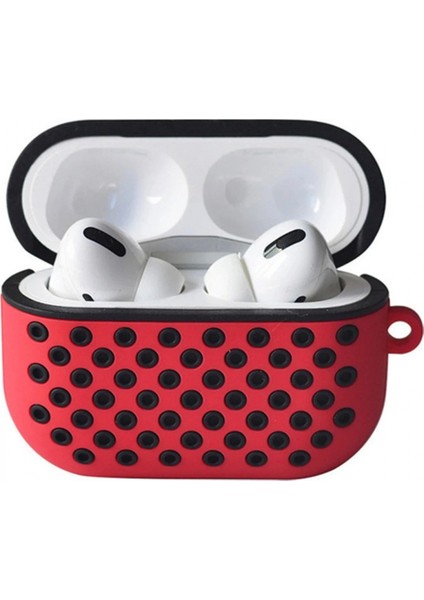 Airpods Pro 2 (2.nesil) Spor Delikli Kılıf - Kırmızı-Siyah