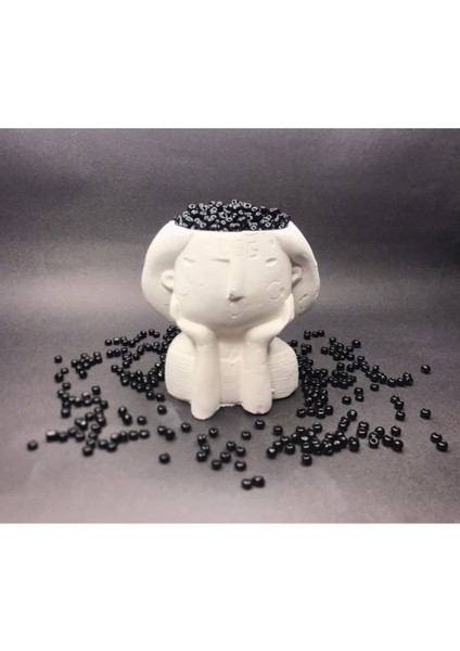 4 mm Siyah Cam Kum Boncuk 100 Gram