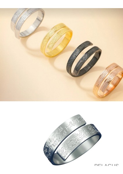 Çelik Ayetel Kürsi Yazılı Ayarlanabilir Yüzük