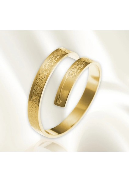 Çelik Ayetel Kürsi Yazılı Ayarlanabilir Yüzük modelleri