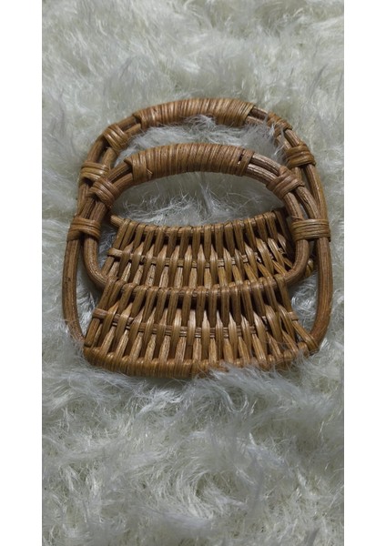 🌿3 Çift Doğal Bambu & Hasır Çanta Kulpları - Dıy Projeleriniz Için Benzersiz Dokunuş!