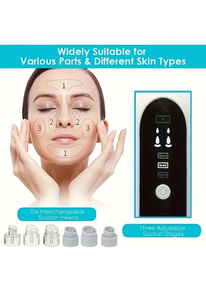 Egonex (Sulu) Sterilizasyonlu Vakumlu Cilt Gözenek Siyah Nokta Temizleyici 6 Başlıklı