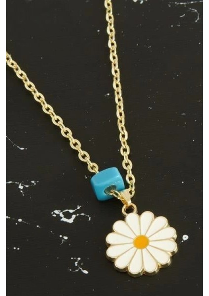 Papatya Mineli Kolye