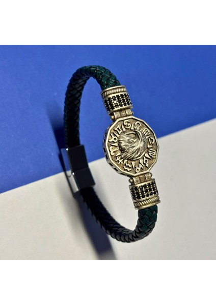 El Işçiliği ile Üretilmiş Hakiki Deri Erkek Bileklik