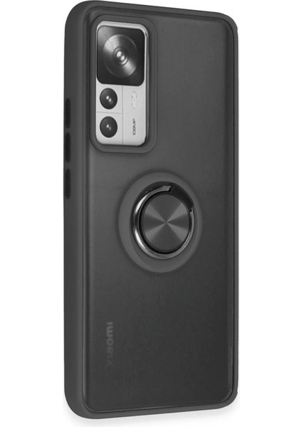 Xiaomi Mi 12T Pro Kılıf Montreal Yüzüklü Silikon Kapak - Siyah fiyatları