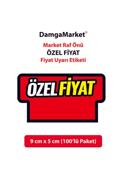 Market Raf Önü Özel Karton Etiketi, 9 cm x 5 Cm, Rafa Takılabilir, 100 Adet modelleri
