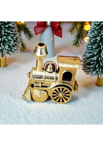Metalik Gold Tren Yılbaşı Süsü