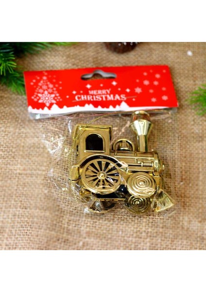 Metalik Gold Tren Yılbaşı Süsü modelleri