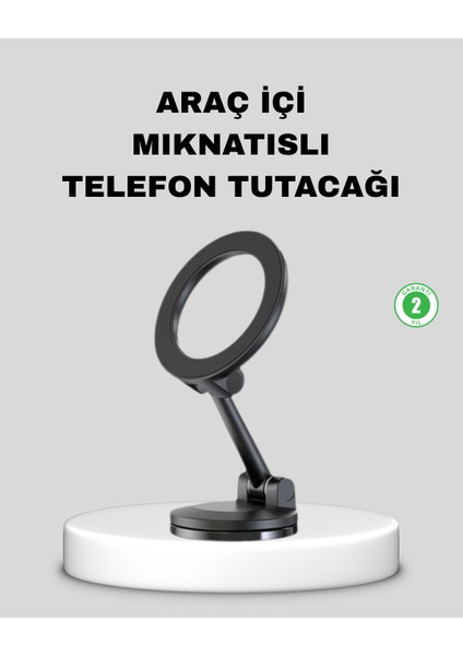 Katlanır Manyetik Araç Içi Telefon Tutucu – 360° Dönebilen Magsafe Uyumlu Güçlü Mıknatıslı Tasarım