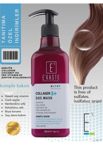 Hasarlı Saç Onarımı Için Kolajen Sos Mask 500 ml modelleri