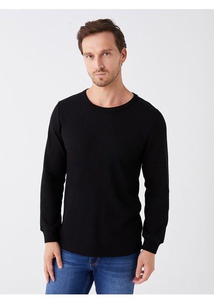 Yeni Sezon Bisiklet Yaka Uzun Kollu Erkek Pijama Üst