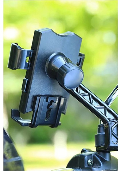 Otommatik Model Motosiklet Telefon Tutucu Ayna Bağlantılı