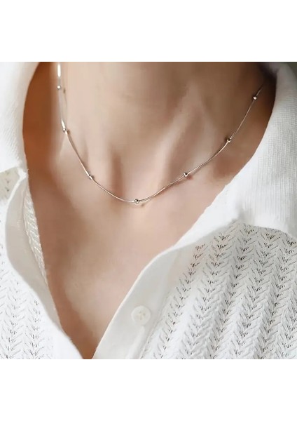 Çelik Kolye Büyük Toplu Zincir Dorika 1 mm Kalınlık 45 cm Uzunluk Gümüş Silver