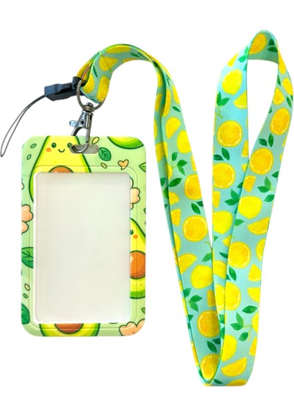 Yaka Kartı Ipli Kartlık Koruyucu Askılı Kart Tutucu Kartlık Avokado Desenli fiyatları