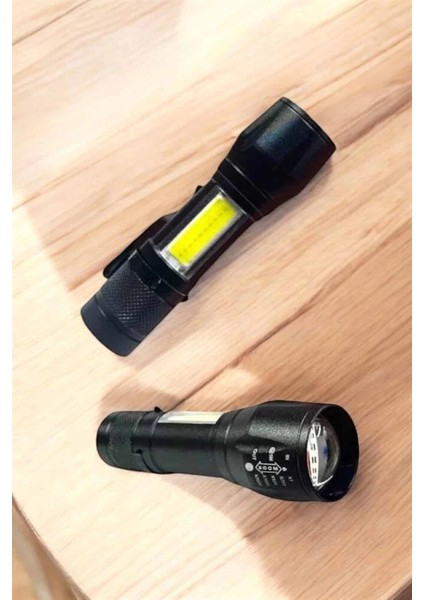 Bfs Şarjlı Metal Zoomlu El Feneri Işıldak LED Işık Taşınabilir El Lambası modelleri