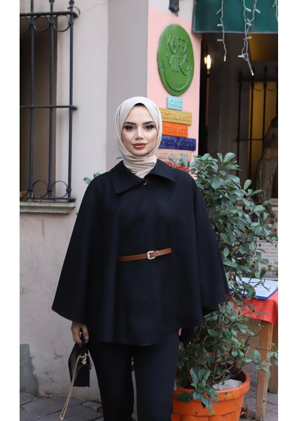 Kemerli Kaşe Pelerin modelleri