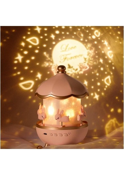 Bluetooth Çocuk Gece Lambası Projeksiyon Işıldak Film Rulo