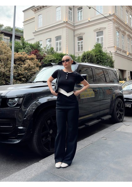 Düğme Yakalı Siyah Alt Üst Takım S3943 indirimleri