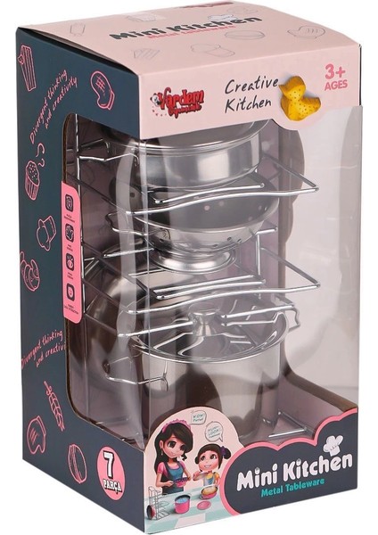 683E Çelik Tencere Tava Raflı 8 Parça