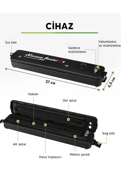 Gıda Vakum ve Mühürleme Makinesi- Yiyecek Tazeliği Koruma Ev ve Restoran Için modelleri