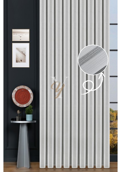 9198 Tül Perde V-01 Beyaz