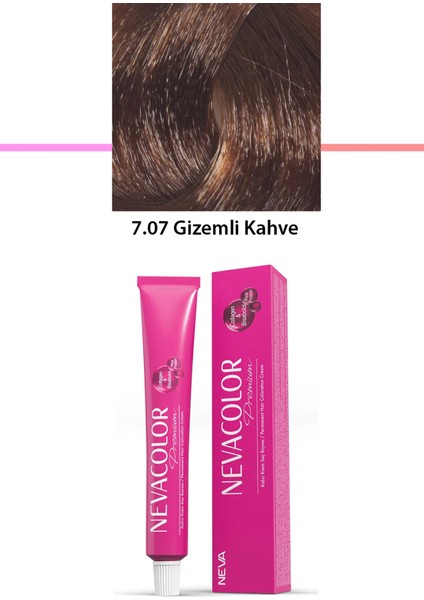 premium 7.07 kahve - kalıcı krem saç boyası 50 g tüp