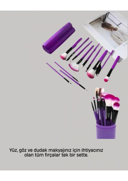 12’li Profesyonel Makyaj Fırça Seti Ultra Yumuşak Sentetik Kıllı fiyatları